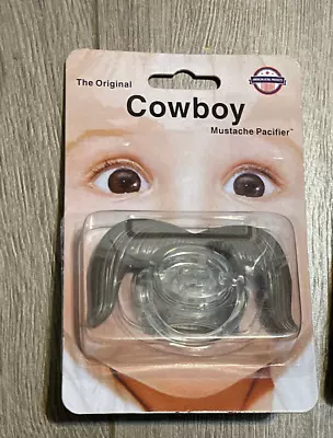 The Original Cowboy Mustache Baby Infant Pacifier Funny Silicone NEW SEALED • $3.98