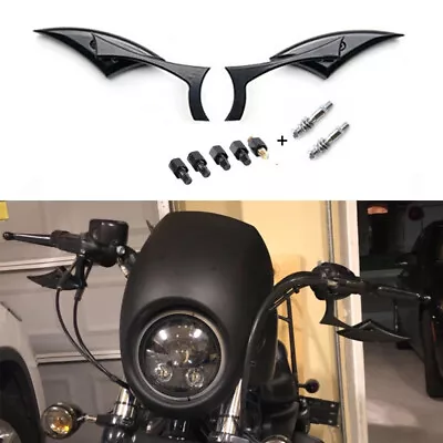 Black Motorcycle Rearview Mirrors For Harley Davidson Sportster Iron 883 2017 • $33.69