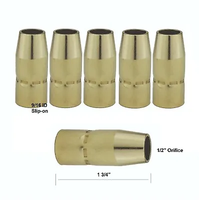 MIG 169-715 Welding Nozzles 1/2  For Miller M10/M15 Hobart H-9/H-10 Gun PK Of 5 • $24.75