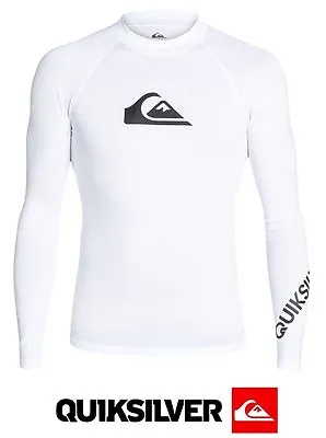 £43.25 • Buy QUIKSILVER All Time Rash Vest Lycra Long Sleeve L/S UV-Shirt White
