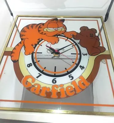 Garfield Vintage Mirror Wall Clock Pookie Size 12.9in × 12.9in • $283.98