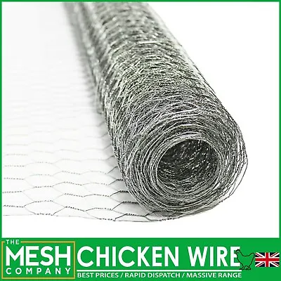 10m X 900mm Roll 13mm Hole Galvanised Chicken Wire Netting Mesh Net Rabbit Fence • £21.99