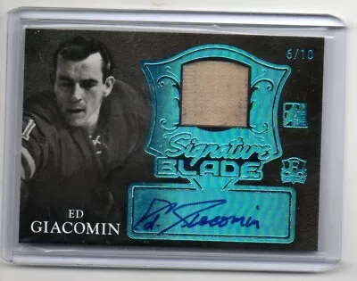 ED GIACOMIN Auto /10 AUTOGRAPH STICK BLADE Card NEW YORK RANGERS Leaf SIGNATURE • $50.62