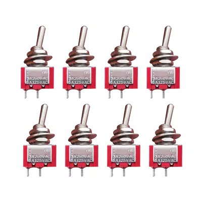 8pcs SPST Mini Toggle Switch Miniature ON/Off Switch 2 Terminal 2 Position 6A... • $11.26