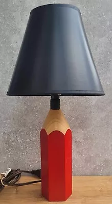 Vtg 80's Post Modern Lightolier Oversized 16  Red Pop Art Pencil Desk Table Lamp • $89.95