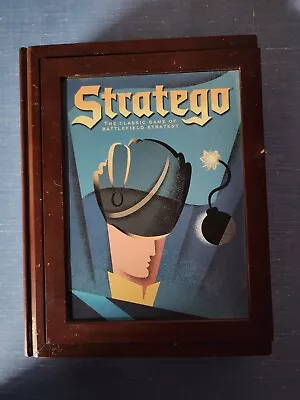 Stratego  Vintage Game Collection Wooden Library Book Shelf Wood Box 2005 Ed MB • $28.20