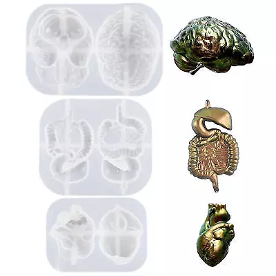 3D Mini Organ Silicone Mold DIY Halloween Heart Brain Fondant Resin Candle Mold • $13.77