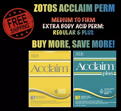 ZOTOS Acclaim Extra Body Acid Perm [MEDIUM To FIRM] *FREE SHIPPING* REG & PLUS • $22.99