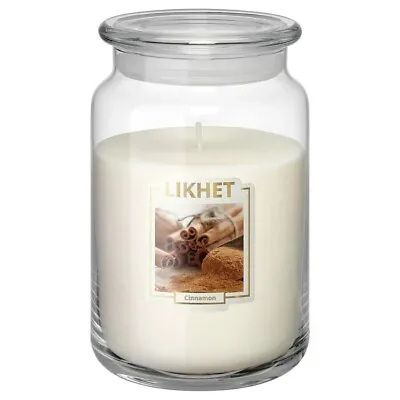 IKEA LIKHET Scented Candle In Glass Cinnamon/natural 100 Hr • £12