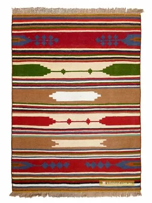 Authentic Semirom Kilim Rug Handwoven 100% Wool 146x106cm • $400