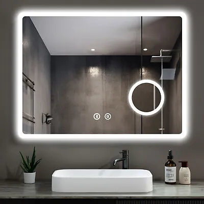 LED Bathroom Mirror Light With Shaver Socket Bluetooth Demister Magnifying Touch • £118.99