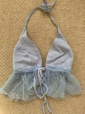 Light Blue Bralet Halter Neck Size Medium 10-12 H&M • £7.50