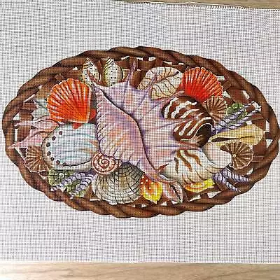 Melissa Shirley Seashells In A Basket Needlepoint Canvas #133B • $225