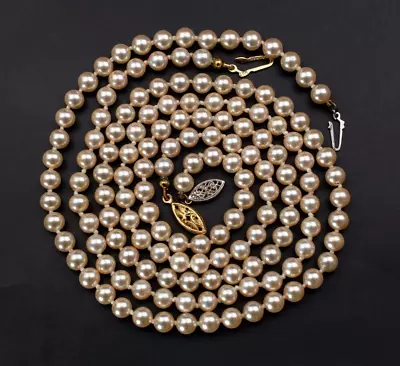 Layered Pearl Retro Necklace Set Elegant Multi Row Pearl Necklace • $44