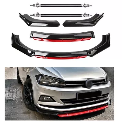 Front Bumper Lip Splitter Spoiler For Volkswagen Rabbit Strut Rod Body Kit Gloss • $69.99