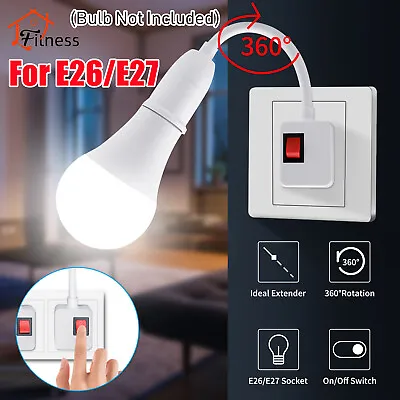 $8.95 • Buy E27 LED Light Bulb Lamp Holder E26/E27 Flexible Extension Adapter Socket Plug In