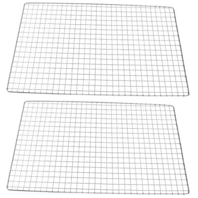  2 PCS Grid Wire Mesh Rack Outdoor Griddle Grill Roasting Stainless Steel Small • £18.85
