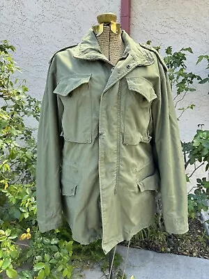 Vintage 70s M65 Army Field Jacket OG-107 Green Military 1979 Alpha Industries • $65