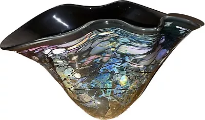 1991  John Gerletti Signed Hand Blown Art Glass   Vase Centerpiece EUC • $699.95