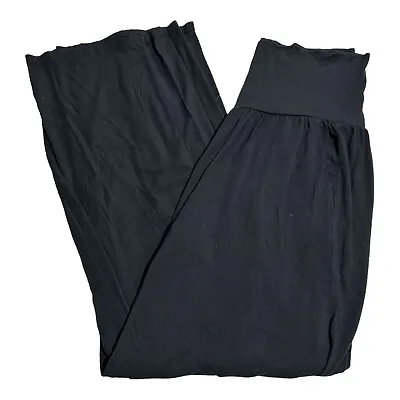 Athleta Studio Wide Leg Pant Women's LT Black Modal Stretch High Rise Sweatpant • $39.97