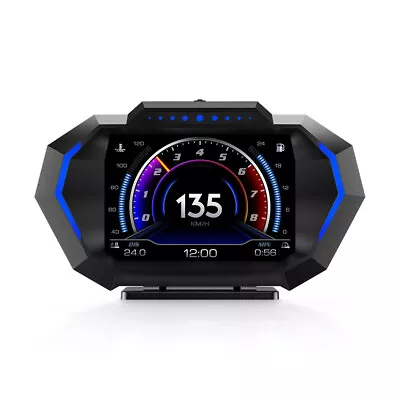 Head Up Display OBD2+GPS HUD Dual System Car Digital Speedometer Water Oil Gauge • $49.40