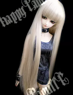 1/4MSD 1/3SD BJD Long Straight Wig Ball-jointed Doll Hair Neat Bangs Pale Gold • $22.34