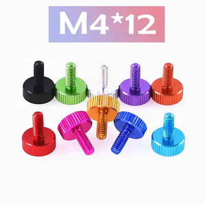 Colorful Knurled M4*12 Aluminum Alloy Computer Case Hand Screw Straight Pattern • £1.91