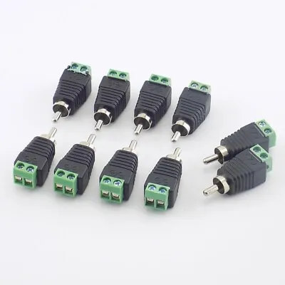 10pcs Coax Cat5 To RCA Male Connector Coax AV BNC UTP CCTV Camera Plug Adapter • $3.99