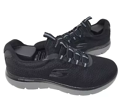 Skechers Men's Sport Summits Black/Ch Slip On Sneakers Wide Size:9.5 #52811W 80J • $61.95