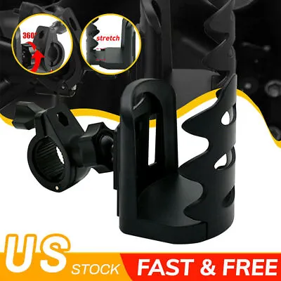 Motorcycle Adjustable Handlebar Cup Holder Mount Drink Water Bottle For ATV Bike • $9.49