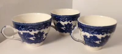 Antique- Allertons Cups- 'Willow' Blue & White- No Saucers- Decorative GC • £15