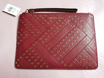 Michael Kors Women's Jet Set Travel XL Zip Clutch 7 X 9.5 (Mulberry) • $99