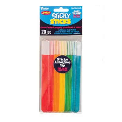 $6.50 • Buy 20 Pack Jumbo Sticky Sticks Rainbow Colors Wood Craft Sticks Darice ABCraft