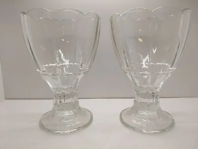  Vintage Clear Glass Ice Cream Sundae Parfait Footed Glass Made In Italy • $18.80