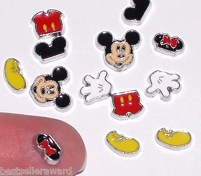 8pc Miniature Dollhouse Tiny Little Mickey Mouse Charm Flatbacks Ears Feet Set • $7.99