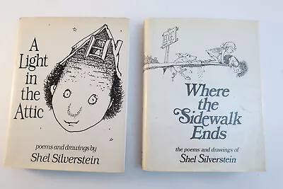 Shel Silverstein A Light In The Attic 1981 & Where The Sidewalk Ends 1974 HCover • $29.95