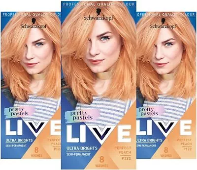 Schwarzkopf LIVE Pretty Pastels Semi-permanent Peach Copper Hair Dye Lasts Up  • £14.95