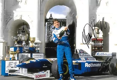 Damon Hill Celebrates Winning The World Championship Signed 12x8 Photo • £69.99