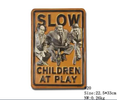 Slow Children At Play Funny Metal Hanging Tin Signs Humor Plaque Wall Decor Art • $29.68