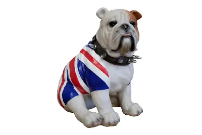 Sitting Resin British Bulldog In A Union Jack Print • £24.95