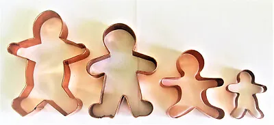 Lot Of 4 Different Gingerbread Man Copper Cookie Cutters 1 Marked Michael Bonne • $30