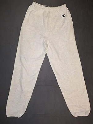 Vintage Champion Sweat Pants Size Small Heather White Gray • $12.99