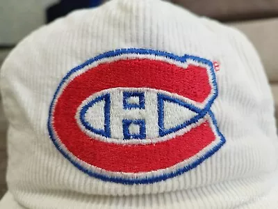 Rare Vintage  Montreal Canadiens Habs NHL  Snapback Hat Cap 90s Corduroy  • $49