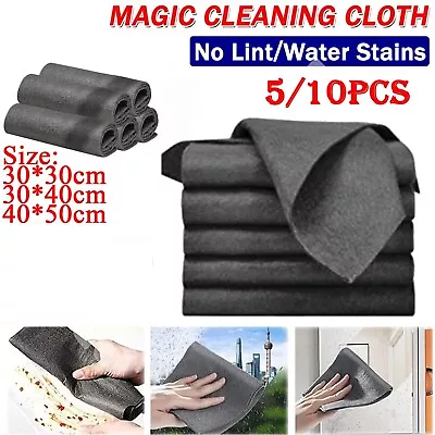 10Pcs Magic Cleaning Cloth Reusable·Microfiber Glass Clean Rag Wipes Cloth UK • £5.99