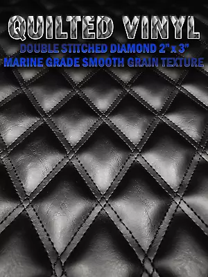 Double Stitched Quilted Vinyl Marine Grad Diamond 2  X 3  WITH 3/8  Foam Backing • $26.99