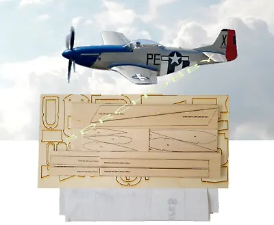 P-51D Mustang Type S 47  Wingspan R/C Airplane Short Kit Laser Cut Balsa & Ply • $149.99