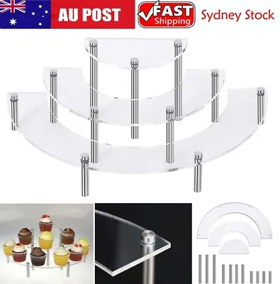 3 Tier Clear Acrylic Holder Shelf Removable Rack Toys Holder Cake Display Stand • $24.66