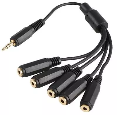 5 Way Headphone Splitter 3.5mm Stereo Mini Jack AUX Adapter Male To 5 X Female • £5.99