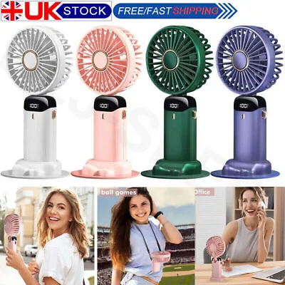 Portable Hand-held Fan Mini Folding Desk Fan Cooler Cooling USB Rechargeable Fan • £3.75