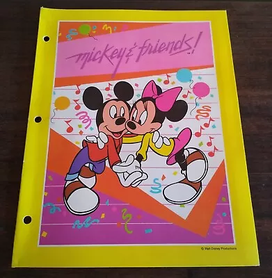 Vintage Mickey & Friends Portfolio Folder Mickey Mouse & Minnie Mouse Dancing • $7.95